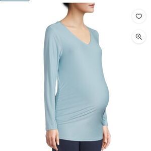 NWT Time and Tru Womens Maternity Long Sleeve‎ T-Shirt Size Small 4-6 Turquoise*